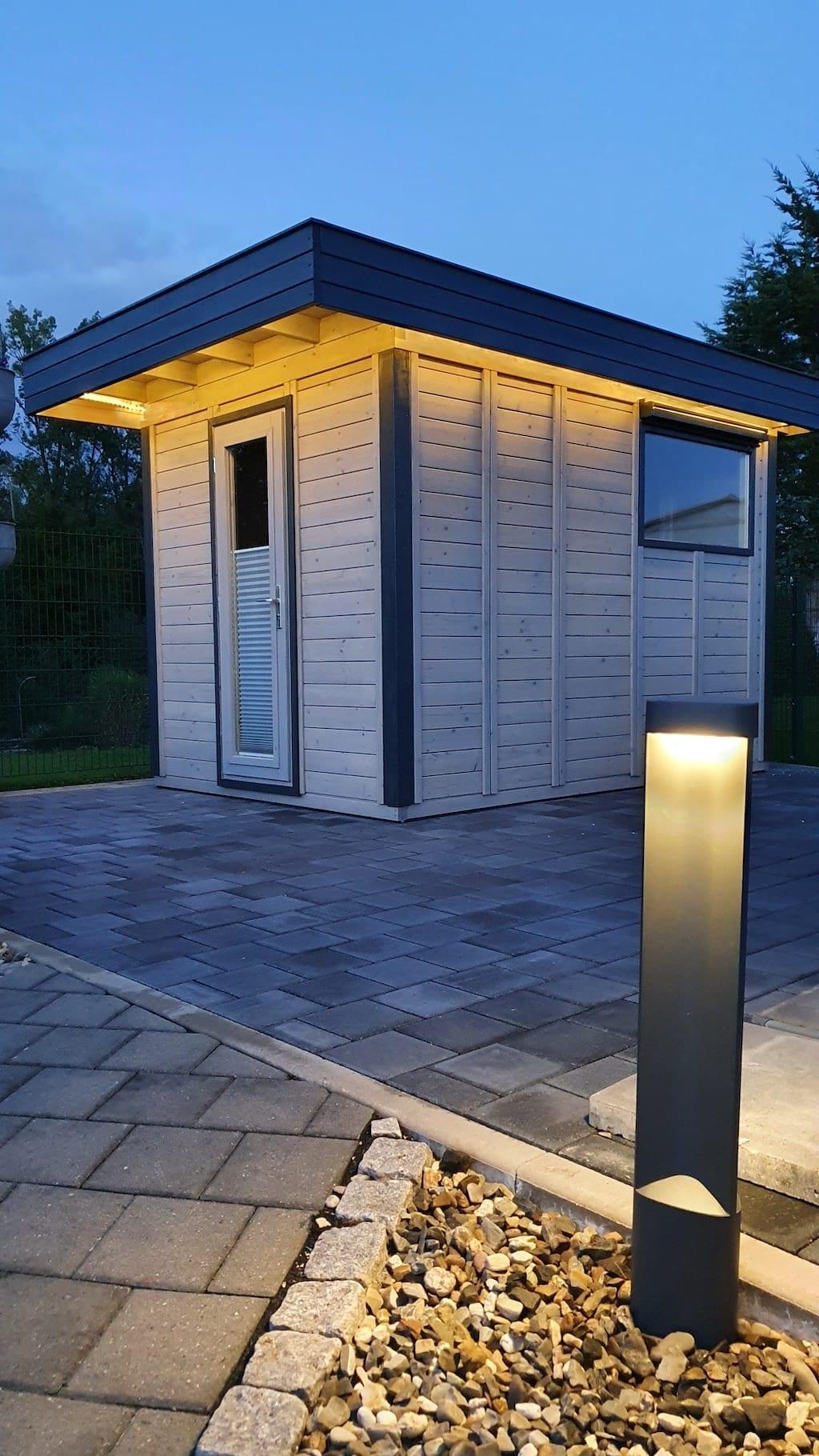 Gartensauna viereck beleuchtet – Wille Sauna