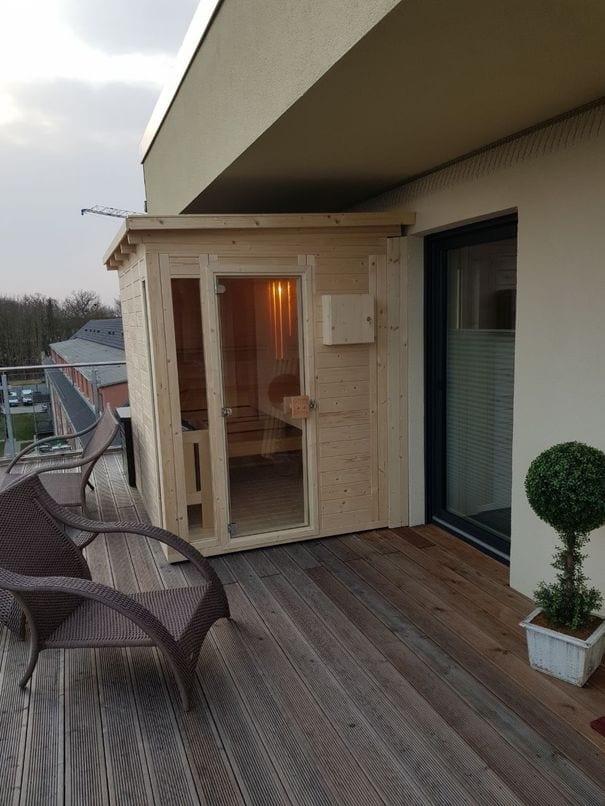 Tirano Balkonsauna – Detailansicht